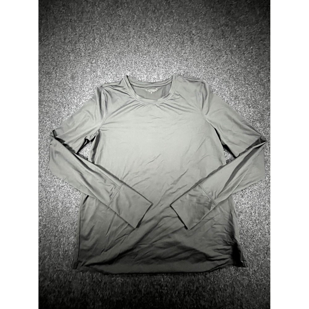 Athleta Workout Top Womens Small Charcoal Gray Long Sleeve Performance Athletic